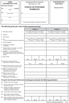 the form for marriage is shown in this file, and it contains two separate forms