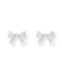 The perfect finishing touch to any look.. . Sweet, chic, and classic - these dainty bow earrings will add a hint of Provocateur sparkle to your everyday. Bow-shaped stud earrings Sparkling crystal detail Real silver plating Comes presented in a luxurious velvet gift bag Try styling with the Ari necklace for an extra hint of dazzle Silver Fancy Earrings, White Bow Earrings, Silver Luxury Jewelry, Classic Bow Earrings For Anniversary, Chic Silver Earrings With Decorative Bow, Cute Earrings Silver, Silver Bow Earrings, Ballerina Earrings, 2025 Graduation