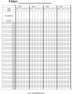 a printable class timetable for students