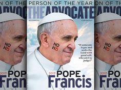 a magazine cover with the face of pope francis on it's front and side