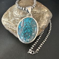 ad eBay - Find many great new & used options and get the best deals for Mens Navajo Sterling Silver Blue Spiderweb Turquoise Necklace Pendant 16193 at the best online prices at eBay! Free shipping for many products! Southwestern Turquoise Necklace With Large Stone, Western Style Nickel-free Turquoise Necklace, Nickel-free Turquoise Western Jewelry, Western Style Nickel Free Turquoise Jewelry, Southwestern Blue Gemstone Necklace, Southwestern Turquoise Necklace With Oval Pendant, Southwestern Turquoise Oval Pendant Necklace, Southwestern Style Turquoise Oval Pendant Necklace, Southwestern Oval Turquoise Necklace