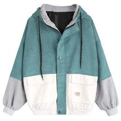 Casual Patchwork Hooded Jacket For Streetwear, Casual Cotton Outerwear With Patchwork, Trendy Windbreaker With Pockets For Cold Weather, Trendy Windbreaker For Cold Weather With Pockets, Trendy Hooded Parka For Streetwear, Fall Patchwork Windbreaker For Streetwear, Fall Hooded Patchwork Jacket, Patchwork Hooded Jacket For Cold Weather, Fall Patchwork Hoodie Jacket