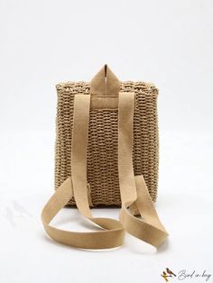 BirdinBag - Modern Double-shoulder Straw Woven Bag: Versatile Hand-carrying Backpack Casual Beige Portable Shoulder Bag, Casual Woven Satchel Shoulder Bag, Casual Travel Straw Crossbody Bag, Casual Straw Crossbody Bag For Travel, Casual Woven Satchel Bucket Bag, Woven Satchel Bag For Travel, Casual Woven Rectangular Bag, Large Capacity Tote Chest Bag For Travel, Beige Rectangular Backpack With Large Capacity