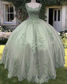 Quinceanera Dresses Corset Lace, Sage Green Dresses Quinceanera, Quinceñera Dresses Sage Green, Light Sage Green Quince Dress, Sage Green Quinceanera Dresses Long Sleeve, Quinceanera Dresses Light Green, Sage Green 15 Dresses Quinceanera, Light Green Quince Dress, Quinceanera Dresses Sage Green