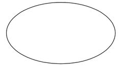 a black and white drawing of a circle with one end in the shape of an oval