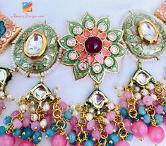 Pink Meenakari Hand Painted Necklace And Earrings Set. Available to be shipped for FREE from Canada to USA, Europe, Italy, Norway and everywhere else. Explore more PUNJABI BRIDAL JEWELLERY SETS 👉 PUNJABI BRIDAL JEWELLERY ONLINE 🛒 INDIAN BRIDAL JEWELLERY 📦Unmatched FREE Worldwide Shipping Jasmine, Canada ⭐️⭐️⭐️⭐️⭐️ Yea and i loved the packing and the the (choora)bridal bangles, i wore it on my anniversary.. thanks a lot.. they Are amazing every person looked at them & were curious where i Bridal Jewellery Online, Painted Necklace, Hand Painted Necklace, Europe Italy, Indian Bridal Jewellery, Bridal Bangles, Jewellery Sets, Necklace And Earrings Set, Bridal Jewellery