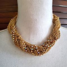 Nwt Traci Lynn Fierce Necklace Multi-Strand Gold Tone Rhinestone Chain Link Costume Fashion Jewelry Collectable Necklace Size - Adjustable 18" To 20" You Will Receive What Is Pictured Excellent Condition. New With Tags! The Images As An Integral Part Of Description. Estate And Vintage Items Normally Have Been Loved And Used, So Pieces May Have Signs Of Wear And May Need To Be Cleaned. Gold Bridal Necklace For Party, Gold Jeweled Bridal Necklace For Party, Gold Jeweled Crystal Necklace In Costume Style, Crystal Rhinestone Necklace With Adjustable Chain, Glamorous Gold Jeweled Crystal Necklaces, Gold Rhinestone Necklaces For Party, Gold Jeweled Crystal Necklaces, Formal Gold Crystal Necklace With Rhinestones, Glamorous Gold Crystal Necklace