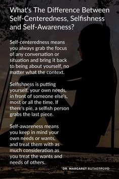 a woman sitting on a swing with the caption what's the difference between self - centeredness, selfishness and self - awareness?