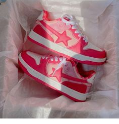 Harajuku Pink Star Casual Shoes sold by KOSMUI on Storenvy Big Widget, Outfit Building, Harajuku Pink, Cute Casual Shoes, Pretty Sneakers, Dr Shoes, Preppy Shoes, Pretty Shoes Sneakers, Cute Nike Shoes