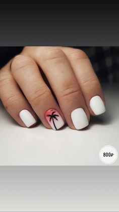 Hawaii Nails, Cruise Nails, Palm Tree Nails, Nails Yellow, Tree Nails, Summer Toe Nails, Her Nails