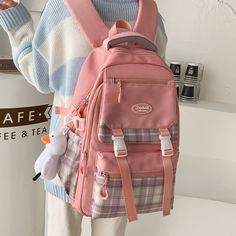 Kylethomasw Lattice College Kawaii Backpack Girl Cute Travel Backpack Trendy Cool Women School Bag Fashion Female Laptop Student Kids BagsDetails ShowAngle Show Harajuku Style Rectangular Backpack With Large Capacity, Cute Large Capacity Backpack For Study, Cute Large Capacity Bags For Back To School, Harajuku Style Backpack With Adjustable Strap, Harajuku Style Rectangular Backpack With Adjustable Strap, Cute School Bags With Zipper Closure, Kawaii Portable Bags For Students, Harajuku Style Backpack For Study, Portable Kawaii Bags For Students