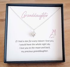 "925 Sterling Silver Chain Size: 14\" &  16\" Pendant Size: 9mm Packaged in a pretty Gift Box Mounted on a personalised gift message card with either the pre-set message shown or your own message Includes an additional gift card to write your own personal message PRODUCT DETAILS Choose this pretty heart necklace as a beautiful gift for a special granddaughter.  Stunning puffy heart necklace for girls. Charmed Jewellery gifts include a meaningful pre-set message or the choice to add your own message. Striking heart pendant in sterling silver 925, on a 14\" or 16\" trace chain, which is made in Italy. Our jewellery is stamped 925 for the added reassurance and confidence in purchasing a quality piece of jewellery. Granddaughter gift, granddaughter gift ideas, gifts from grandparents, birthday Sterling Silver Heart Necklace For Birthday And Mother's Day, Sterling Silver Heart Necklace For Mother's Day Birthday, Silver Heart Necklace With Hallmark For Birthday, Sterling Silver Charm Necklace For Birthday Gift, Sterling Silver Charm Necklace For Birthday, Sterling Silver Charm Necklaces For Birthday Gift, Sterling Silver Charm Necklaces For Birthday, Silver Heart Necklace Birthday Gift, Silver Necklace With Gift Box For Birthday