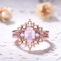 This is a 6x8mm oval cut rose quartz engagement ring in rose gold. The accent stones are amethyst and VVS man made moissanite diamond. This ring can also be made in genuine solid 10k, 14k, 18k gold or Platinum, and all the rings in my shop can be customized too! If you want to know more details about the ring, just contact with me anytime! If you want to customize the ring, just contact with me anytime! If you want to make a custom jewelry, just contact with me anytime! PROCESS TIME AND SHIPPING It usually takes about 3-4 weeks to finish the ring and 4-6 days to deliver to you if you are in US. (Free Shipping within US!) We will offer you the tracking number once your ring is shipped. WARRANTY 30 days money back guarantee! If you have any questions, please feel free to contact with me! Vis Rose Gold Wedding Ring With Oval Cabochon, Pink Oval Cabochon Wedding Jewelry, Pink Oval Cabochon Jewelry For Wedding, Rose Gold Oval Cabochon Jewelry For Wedding, Rose Gold Oval Amethyst Ring With Center Stone, Rose Gold Oval Amethyst Promise Ring, Oval Amethyst Ring In Rose Gold, Pink Oval Cabochon Wedding Ring, Pink Oval Amethyst Ring For Anniversary