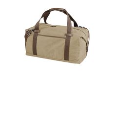 This classically styled expandable duffel can clamp down to fit small loads or unclip to accommodate more cargo. 16-ounce 100% cotton canvas Main compartment has large interior and back zippered pocket for quick access to valuables Expands with snap tabs with faux leather trim Cotton webbing grab handles with faux leather trim Detachable adjustable cotton webbing shoulder strap with antique-finish metal swivel clips Front slip pocket for easy decoration Dimensions: 13 h x 20 w x 10.5 d; Approx. Functional Rectangular Cotton Duffle Bag, Khaki Cotton Canvas Bag For Travel, Everyday Cotton Duffle Bag With Zipper, Outdoor Cotton Canvas Bag With Zipper Closure, Cotton Travel Bag With Zipper For Everyday Use, Functional Beige Cotton Canvas Bag, Functional Rectangular Cotton Travel Bag, Brown Cotton Travel Bag, Casual Canvas Duffle Bag With Zipper Pocket