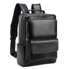 Woosir Black Leather 14 inch Laptop Backpacks Handbag Business, Leather Backpack For Men, Leather Laptop Backpack, Leather Backpacks, Futuristic Style, Computer Backpack, Leather Laptop Bag, Black Leather Backpack, Leather Coin Purse