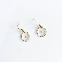 Enamel Drop Earrings As A Gift, Minimalist Clear Everyday Jewelry, White Dainty Earrings For Jewelry Making, White Long Drop Threader Earrings As Gift, Delicate White Jewelry With Ear Wire, Adjustable Gold Linear Earrings For Gift, White Brass Jewelry For Gifts, White 14k Gold Filled Teardrop Jewelry, Modern 14k Gold Filled Linear Earrings Gift