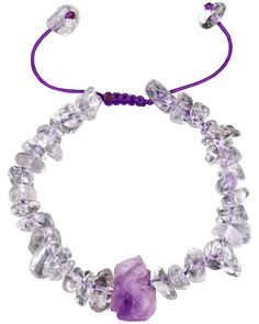 PRICES MAY VARY. Material: Raw amethyst/ Clear quartz, total weight: 17g, the tumbled clear quartz size approx:10*8*4mm, amethyst size approx: 10*10*18mm,inner adjust length:15-19(6"-7.5"); Purple amethyst, with its energy relative to the brow chakra of the seven chakra system, can not only develop intelligence, help thinking, focus the mind and increase memory, but also increase the vitality of brain cells and the functioning of the head. It is an indispensable crystal gemstone for students and Spiritual Lavender Crystal Necklace With Gemstone Beads, Handmade Purple Crystal Bracelet For Meditation, Adjustable Purple Crystal Spiritual Bracelet, Spiritual Lavender Gemstone Bead Necklace, Raw Stone Bracelet, Elegant Purple Crystal Meditation Bracelet, Increase Memory, Reiki Crystals, Raw Amethyst