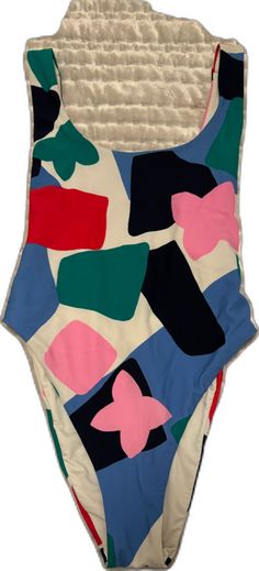 Playful Blue Bodysuit For Summer, Playful Blue Swimwear For Spring, Casual Sleeveless Multicolor Bodysuit, Casual Multicolor Sleeveless Bodysuit, Multicolor Sleeveless Bodysuit For Vacation, Sleeveless Multicolor Bodysuit For Vacation, Fun Multicolor Swimwear For Spring, Multicolor Sleeveless Bodysuit For Poolside, Casual Multicolor Bodysuit For Spring