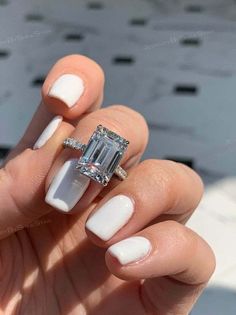 Certified 4.0 Ct Emerald Cut Lab Grown Diamond Engagement Ring/14K White Gold Pave & Prong Set Emerald Diamond Wedding Ring/Hidden Halo Ring ✥ 𝐌𝐚𝐢𝐧 𝐒𝐭𝐨𝐧𝐞 𝐃𝐞𝐭𝐚𝐢𝐥𝐬 ↣ Center Stone Certification: IGI/GIA ↣ Center Diamond Shape: Emerald Cut ↣ Center Diamond Weight: 4.00 Ct (App.) ↣ Color: F  ↣ Clarity: VS1  ↣ Side Stone Diamond Shape: Round Cut ↣ Side Stone Weight: 1.15 Ct ↣ Making Process: Handmade - Crafted by our experienced team ↣ Options: Lab Grown Diamond and Natural Diamond (Po Emerald Cut Diamond Engagement Ring Solitaire Bridal Sets, Emerald Cut Engagement Ring Double Halo, Emerald Cut Engagement Ring Price, Emerald Cut Engagement Ring With Band Halo, Emerald Cut Wedding Rings White Gold, Emerald Cut Ring With Halo Band, Luxury Emerald Cut Wedding Ring With Vs Clarity, Halo Emerald Cut Engagement Ring With Wedding Band, Luxury Emerald Cut Emerald Ring With Vs Clarity