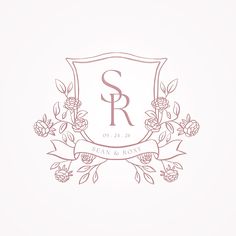 the monogrammed logo for an estate and home improvement company, with roses on it