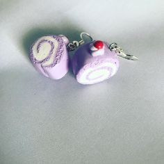 Playful Purple Earrings For Gift, Playful Purple Earrings For Gifts, Handmade Kawaii Silver Earrings, Handmade Silver Kawaii Earrings, Purple Plug Earrings As Gift, Sweet Handmade Earrings As Gift, Sweet Handmade Earrings For Gift, Purple Plug Earrings For Pierced Ears As A Gift, Cute Handmade Plug Earrings For Gift