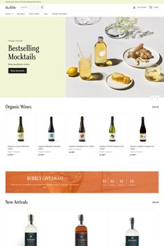 the website is designed to look like it has different types of bottles and spoons