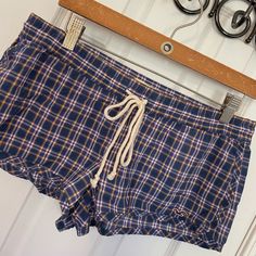 Hollister Co. Navy Blue, White, Yellow, Pink & Red Plaid Pajama Lounge Shorts. Size Medium. Nwt. 100% Cotton. True Vintage Retro Y2k. Please Send Reasonable Offers Through The Offer Button! Follow To Keep Updated! (Hc11) Blue Cotton Pajama Shorts For Lounging, Multicolor Cotton Short Sleepwear, Casual Blue Pajama Shorts For Pajama Party, Blue Casual Pajama Shorts For Pajama Party, Blue Pajama Shorts With Elastic Waistband For Pajama Party, Summer Blue Pajama Shorts For Loungewear, Casual Multicolor Pajama Shorts For Lounging, Casual Blue Shorts For Pajama Party, Yellow Cotton Pajama Shorts With Elastic Waistband