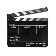 a movie clapper with the words director written on it's side and an arrow pointing up