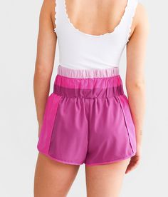 New In Active Stretch Short - Pink Large/Shortie 1-3, Women's Fuchsia High rise 2 shortie short Brief liner Elasticized waistband. Self: 97% Polyester 3% Spandex. Lining: 100% Polyester. Machine wash cold with like colors. Do not bleach. Line dry. Iron low heat. For best results dry clean.. WOMEN'S BOTTOMS SIZE CONVERSION CHART Waist (size) 22 23 24 25 26 27 28 29 30 31 32 33 34 36 38 Juniors - 00 0 1 3 5 7 9 11 13 15 - - - - US - - 00 0 2 4 6 8 10 12 14 16 18 20 22 S/M/L Sizing - XXS XS S S M M Casual Elastic Nylon Shorts, Pink Athletic Shorts With Built-in Liner For Summer, Pink Athletic Shorts With Built-in Shorts For Summer, Summer Purple Athletic Shorts With Built-in Shorts, Pink Nylon Bottoms With Elastic Waistband, Summer Workout Bottoms With Banded Waist, Pink Stretch Nylon Shorts, Elastic Nylon Shorts, Pink Nylon Activewear For Summer