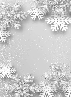 white snowflakes on a gray background with space for your text or image stock photo