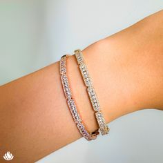 Stacked to perfection ✨ Embrace the allure of stackable gold bangles 💜 
#luvente #luventejewelry #luventefinejewelry #liveloveluvente Elegant Cuff Bracelet With Pave Setting, Dazzling Cubic Zirconia Diamond Bracelet With Pave Setting, Classic Diamond Cuff Bracelet With Hand-set Details, Classic Diamond Cuff Bracelet With Hand Set Details, Hand-set Diamond Tennis Bracelet In Rose Gold, Hand Set Diamond Tennis Bracelet In Rose Gold, Rose Gold Diamond Tennis Bracelet, Hand Set, Rose Gold Hand Set Diamond Tennis Bracelet, Dazzling Bracelets With Pave Setting In Cubic Zirconia