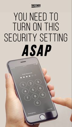 someone holding an iphone with the text you need to turn on this security setting asap