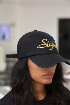 With unique designs you won't find anywhere else, our caps are the quality type that are designed with a thicker woven fabric. Not those flimsy weak ones that lose shape. 100% stitched embroidered design. Sport cap. Curved brim. Dry Clean Only Comes in: adjust back. Perfect for those SOPHISTICATED ladies who needs head/face protection from the sun, sweat and elements while out doing fitness, events or anything fun. Black Hat With Embroidered Logo And Curved Visor, Black Curved Brim Baseball Cap With Embroidered Logo, Black Hat With Letter Print And Curved Visor, Black Cotton Dad Hat With Embroidered Logo, Black Dad Hat With Letter Print, Trendy Black Dad Hat With Embroidered Logo, Black Baseball Cap With Letter Print And Curved Brim, Black Adjustable Dad Hat With Curved Visor, Trendy Black Dad Hat With Visor