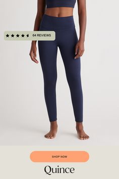 Perfect for yoga, low-impact exercises, and all-day wear, these are the luxe leggings you need in your life. Our Ultra-Form fabric is buttery soft with 4-way stretch and features quick-dry, moisture-wicking, and anti-microbial technology. These leggings are sure to become your favorite pair that you reach for over and over again.  | Quince | Women's Ultra-Form High-Rise Legging in Deep Navy, Size Large, Nylon/Spandex Lululemon Yoga, Performance Leggings, Low Impact Workout, High Rise Leggings, Quince, Quick Dry, Moisture Wicking, Breathable Fabric, High Rise