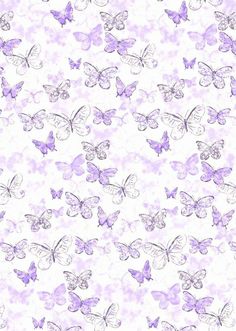 purple butterflies on white background with watercolor effect in the bottom right corner, and light violet hues to the left