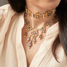 Joanna Statement Mosaic Necklace | Ben-Amun Jewelry Jaipur Jewelry Amrita Singh Jewelry, Tambourine Necklace, Italian Jewellery Design, Italian Jewelry Designers, Celebrity Jewelry, Usa Jewelry, Indian Jewellery Design Earrings, Italian Jewelry, Classy Jewelry