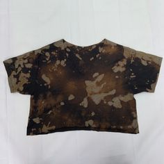 Custom Tie Dye Pieces Casual Tie Dye Crop Top, Tie-dye Cropped Cotton Tops, Cropped Tie Dye Cotton Tops, Brown Cotton Crop Top, Brown Short Sleeve Crop Top For Fall, Brown Short Sleeve Cotton Crop Top, Brown Cotton Short Sleeve Crop Top, Brown Tie Dye, Willow Grove