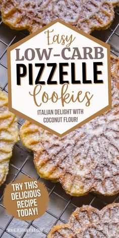 Easy Low Carb Pizzelle Cookies: Italian Delight with Coconut Flour! Try this delicious recipe today! Pizzelle Recipes, Cookies With Coconut Flour, Cookies With Coconut, Pizzelle Cookies, Pizzelle Recipe, Recipes For Diabetics, Coconut Flour Cookies, Holiday Baking List, Low Carb Dessert