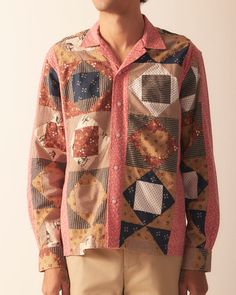 Pink Long Sleeve Patchwork Shirt, Pink Floral Patchwork Cotton Top, Pink Cotton Tops With Floral Patchwork, Vintage Pink Patchwork Top, Pink Vintage Patchwork Top, Quilt Shirt, Nine Patch Quilt, Nine Patch, Patch Quilt