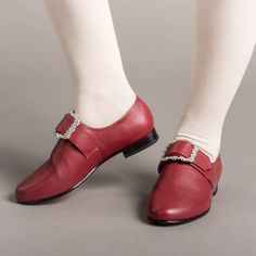 American Duchess: PRE-ORDER Schuyler Women's 18th Century Shoes (Oxblood) French Heels, 18th Century Shoes, Red Shoes Flats, Century Shoes, Colonial Dress, American Duchess, Prince Clothes, Dog Leg, Working Women