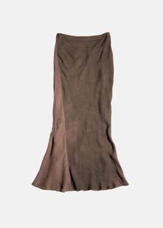 Viscose bias cut long skirt in brown.  mid-rise  zip closure  godets  floor length  fitted    100% viscose  made in china. China Country, Summer Accessories, Made In China, Designer Outfits Woman, Long Skirt, Floor Length, Maxi Skirt, Mid Rise, Top Brands