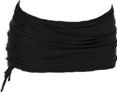 Summer Stretch Ruched Swim Skirt, Black Swim Skirt For Poolside Spring Season, Ruched Stretch Swim Skirt For Vacation, Stretch Ruched Swim Skirt For Summer, Stretch Swim Skirt With Ruched Sides For Summer, Vacation Stretch Ruched Swim Skirt, Black Fitted Tie-side Swim Skirt, Summer Stretch Swim Skirt With Drawstring, Black Stretch Swim Skirt With Tie-side