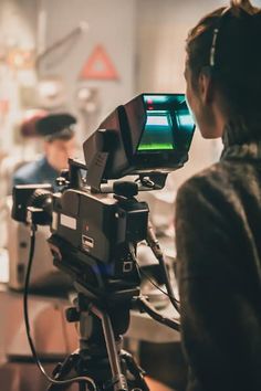 a person standing in front of a camera