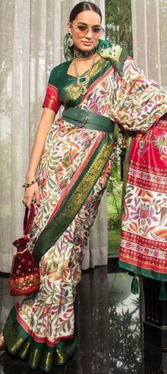 Multicolor color Saree in Art Silk fabric with Printed work Multicolor Party Sets With Digital Print, Traditional Party Wear With Printed Motifs, White Bohemian Sets With Digital Print, Bohemian White Set With Digital Print, Multicolor Digital Print Wedding Sets, Elegant Multicolor Printed Sets, Multicolor Digital Print Sets For Wedding, Red Party Dupatta With Printed Motifs, Diwali Party Blouse With Printed Motifs