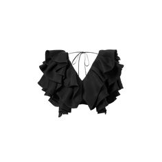 Carolina Herrera folded ruffle top V neckline; self-tie back closure Short sleeves Cropped length Relaxed fit Silk Dry clean Made in USA Designer Silk Tops With Ruffles, Chic Silk Top With Ruffles, Luxury Silk Tops With Ruffles, Luxury Silk Cropped Top, Luxury Silk Top With Ruffles, Silk Crop Top, Ruffle Long Sleeve, Ruffle Top, Silk Top