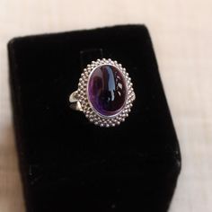 Gemstone - Purple Amethyst metal - sterling silver ring size- all sizes available Natural amethyst sterling silver ring available in all sizes Same design can be available in many other gemstones please contact Please contact me for any query Jewelry will be gift packed in a handmade jewelry box Happy Shopping Spiritual Rings With Stone Setting As Gift, Sterling Silver Topaz Ring Gift, Sapphire Gemstone Ring In Sterling Silver Gift, Sapphire Sterling Silver Ring As Gift, Silver Birthstone Ring With Round Stone For Gift, Sterling Silver Amethyst Wedding Ring, Wedding Sterling Silver Amethyst Ring, Fine Jewelry Purple Cabochon, Spiritual Purple Amethyst Wedding Ring