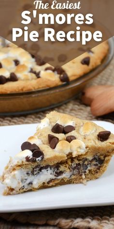 a slice of s'mores pie on a plate