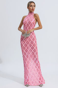 Elevate your evening looks with the exquisite Louise Pink Diamond Maxi Dress. Embellished with sparkling diamond, perfect for formal occasions. This sleeveless, sexy gown showcases sophistication and style. Make a statement in this stunning long dress, crafted for the empowered and confident woman.

Dress Length: Approx 155cm
Materials: Spandex

The model is 5 ft 74 and wears size S Glitter Wedding Dress, Fashion Fantasy, Bandage Midi Dress, Looks Party, Woman Dress, Floral Shirt Dress, Sparkling Diamond, Puff Sleeve Dresses, Maxi Knit Dress