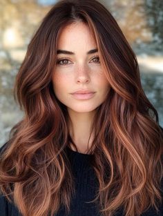 Fall Hair Color for Brunettes: Rich, Warm Shades to Transform Your Look Chocolate Melt Hair, Dark Rose Gold Hair Brown, Latte Brown Hair, Brown Hair With Copper Highlights, Brown Cinnamon Hair Color, Auburn Balayage, Color For Brunettes, Hair Color For Brunettes, Fall Hair Color For Brunettes