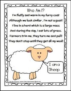 a sheep poem with the words who am i?